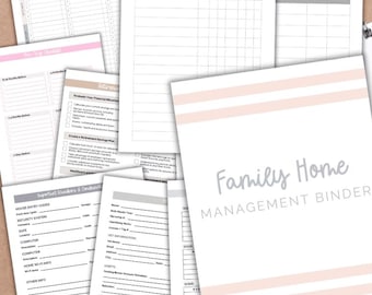 Ultimate Printable Home Management Binder | Digital Household Planner Organizer | Life Planner for Moms & Families | Financial