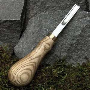 Kantenschäler. Lederbearbeitungswerkzeug. Messer zum Ausdünnen von Leder. Schälchen Werkzeug. Leder Französischer Skiver. Handgeschmiedetes Werkzeug. Kohlenstoffstahl 52100.