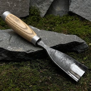 Forged Wood Carving Gouge. Rounded Chisel for Woodworker. Wood Cutting Chisel. Sculptural Carving Gouge. Handmade Tool. Carbon Steel 52100.
