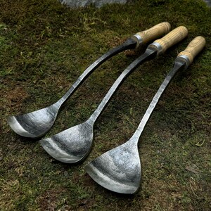 3-Piece Swan Neck Gouge Set. Bent Gouge. Spoon Carving Tools. Gouges for Beginners and Woodworkers. Handmade Gouges. Carbon Steel 52100.