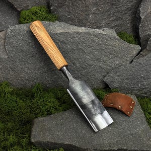 Forged Curved Chisel, Bowl Making Gouge, 52100 Carbon Steel Blade