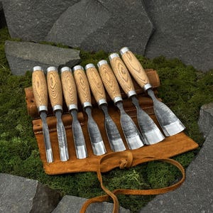 Wood Carving Gouges, Sculpting Tools, Hand Forged Carbon Steel 52100 Blades
