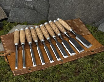 Hand Forged Wood Chisels, Paring Tools, Carbon Steel 52100 Blades, Woodworker Gift