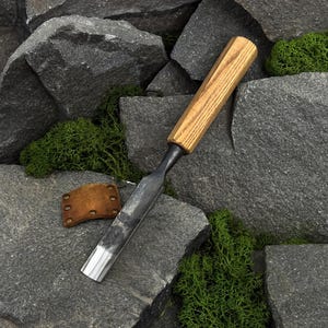 Wood Gouge, Kuksa & Cups Carving Tool, Hand Forged 52100 Steel Blade
