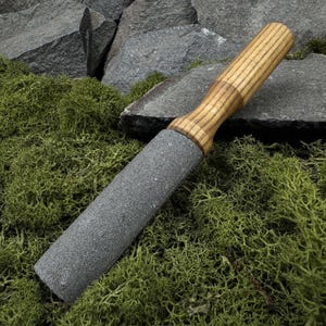 Sharpening Stone with Handle for Tools Sharpening. Diamond Grit Tools Combination Stone. Grindstone for Knives, Sickles. Ash Wood, Whetstone