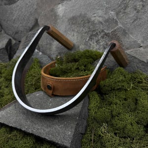 Big Half Rounded Drawknife with Leather Case. Carpentry Tool. Spoon Cutter Knife for Two Handed. Hand Forged Inshave. Carbon Steel 52100.