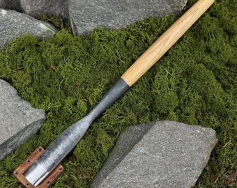Hand Forged Rounded Timber Chisel with Leather Case. Chisel for Timber Framing, Joinery. Carpentry Large Chisel. Carbon Steel 52100 Blade.