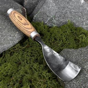 Bent Gouges for Woodworking, Hand Forged Chisels, Carbon Steel 52100, Spoon Carving Tools image 4
