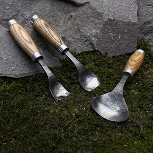 Set of 3 Spoon Gouge With Leather Case. Curved Gouges for Carving ...