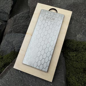 Dual-Sided Diamond Sharpening Tool. Grindstone for Knives, Sickles, Axes. Diamond Grit Tools Combination Stone. Ash Wood, Diamond Coating.