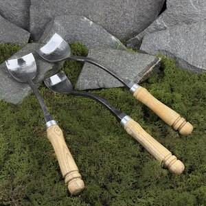 Swan Neck Gouges. Bent Gouges. Spoon Carving Tools. Woodworking. Gouges for Beginner and Woodworker. Hand Forged Gouges. Carbon Steel 52100. image 9