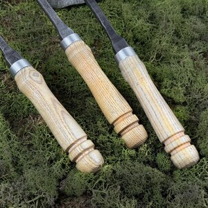 Swan Neck Gouges. Bent Gouges. Spoon Carving Tools. Woodworking. Gouges for Beginner and Woodworker. Hand Forged Gouges. Carbon Steel 52100. image 7