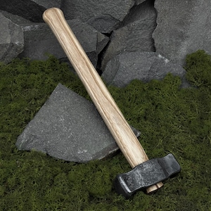 Rounding Hammer for Blacksmithing. Balanced Weight - 2.2 lbs. Double Face Hammer. Handmade Hammer. Carbon Steel Head. Ash Wooden Handle