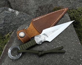 Throwing Knife. NOT Sharp Blade. Camping Tool. Outdoor Activity Knife. Competition Knife. Hand Forged Knife. Carbon Steel Blade. Paracord