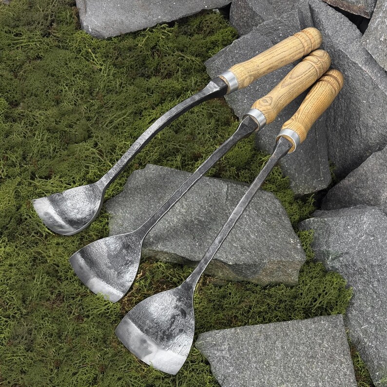 Swan Neck Gouges. Bent Gouges. Spoon Carving Tools. Woodworking. Gouges for Beginner and Woodworker. Hand Forged Gouges. Carbon Steel 52100. image 8