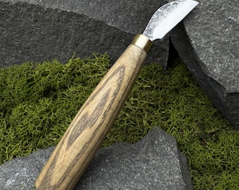 Chip Carving Knife. Wood Carving Knife for Beginners. Incising Details. Carving Geometric Patterns. Hand Forged Knife. Carbon Steel Blade