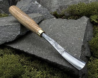 Small Curved Gouge. Spoon Carving Gouge for Beginners. Detailed Carving Gouge. Woodworking Gouge. Hand Forged Tool. Carbon Steel Blade