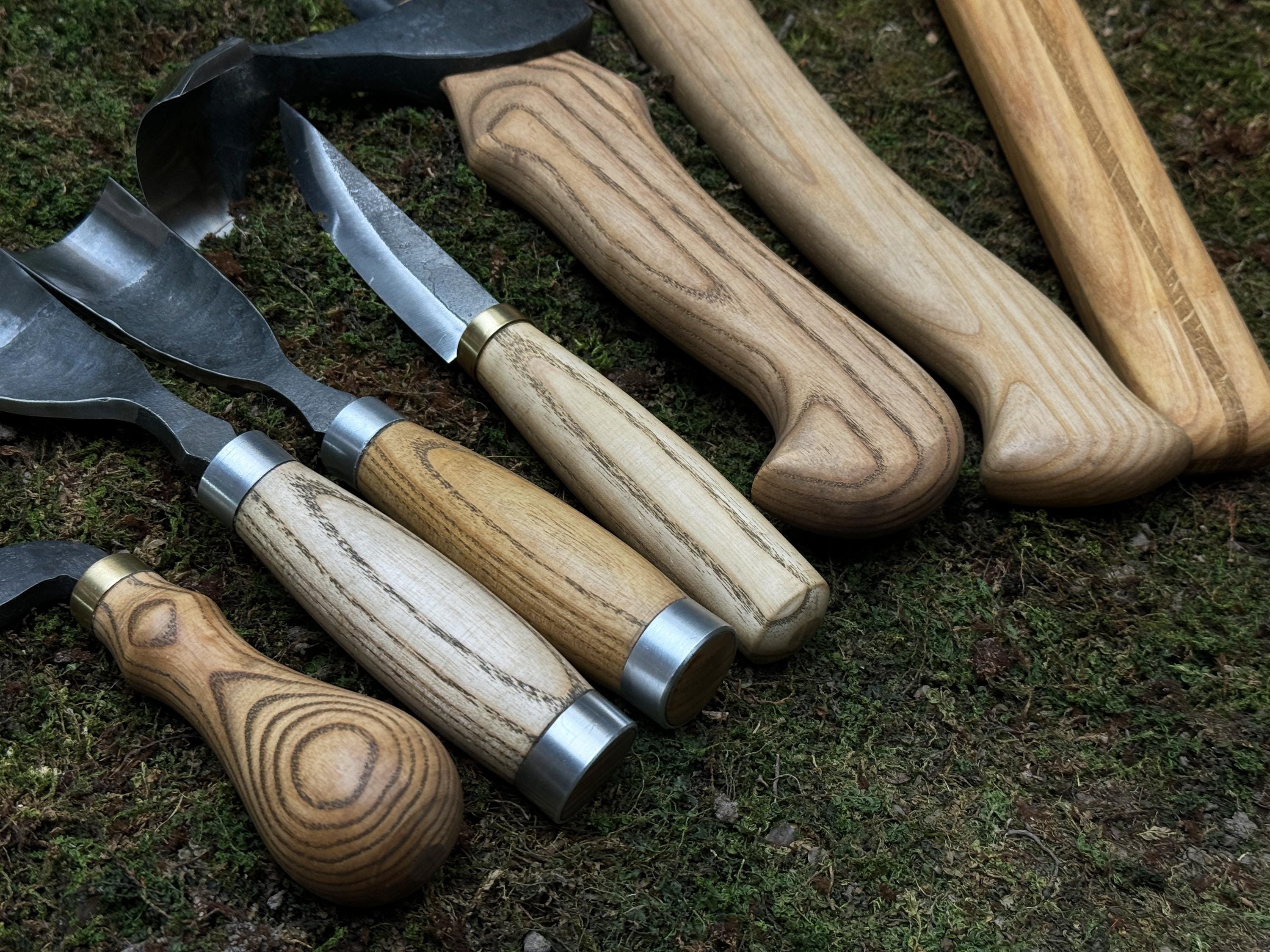 Woodwork Tools Set Set of 7 Woodworking Tools With Leather Cases. Bowls Carving Tools ...