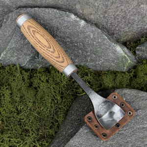 Spoon Carving Gouge. Wood Carving Tool. Bent Gouge for Woodworking. Curved Gouge for Carving Bowls. Hand Forged Gouge. Carbon Steel 52100.