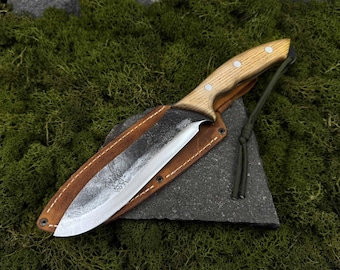 Bushcraft Knife, Camping Tool, Hand Forged 52100 Carbon Steel, Gift for Hikers
