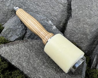 Nylon Kopf, Lederhammer. Langlebiger Holzhammer mit Eschenholzgriff. Hammer für Leder Handwerk, Werkzeugbau, Holzschnitzerei. Handgefertigter Hammer in T-Form