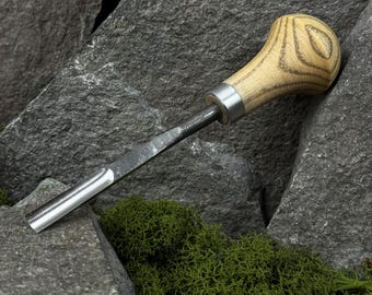 Hand Forged Small Carving Chisel. Tool for Spoon Making, Detailed Carving and Wood Craft Projects. Hand Forged Tool. Carbon Steel Blade