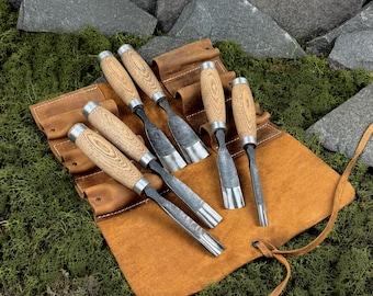 Wood Carving Gouges. Straight Rounded Gouges. Woodworking. Spoon Carving. Hand Forged Tools. Carbon Steel 52100.