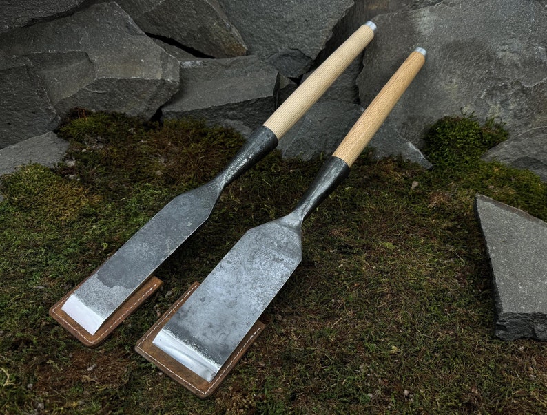 Set 2 PCS Straight Timber Chisel With Leather Cases. Slick Chisels for ...