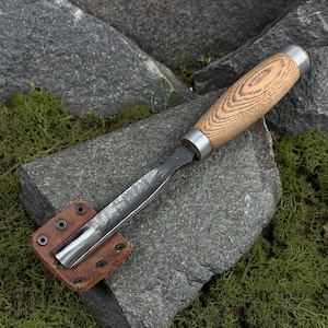 Wood Carving Gouge. Rounded Chisel for Woodworkers. Sculptural Carving Gouge. Woodworking Tool. Hand Forged Tool. Carbon Steel 52100.