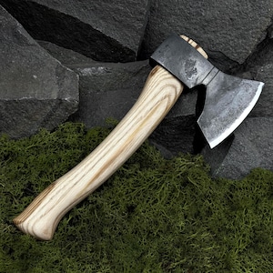 Forged Carving Axe with Leather Case. Wood Carving Tool. Camping Axe. Universal Ax. Woodworking Tool. Handcraft Tool. Carbon Steel 52100.