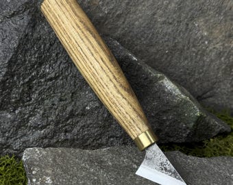 Chip Carving Knife for Beginners and Wood Carvers. Forged Carbon Steel Blade. Knife for Geometric Patterns, Whittling, and Woodworking Gifts