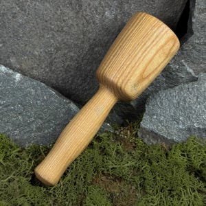 Wooden Carving Mallet, Hand Turned Ash Wood, Gouge and Chisel Driving, Carpentry Tool