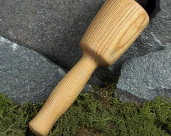 Wooden Carving Mallet, Hand Turned Ash Wood, Gouge and Chisel Driving, Carpentry Tool