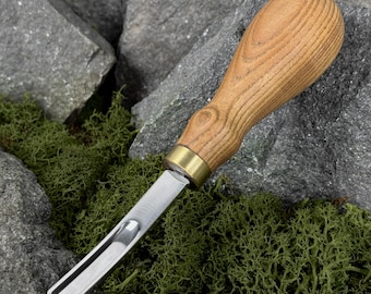 Leather Edge Skiver. Trimming Tool. Leather Edger. Skiving Tool. Leatherworking Tool. French Skiver. Hand Forged Knife. Carbon Steel 52100.