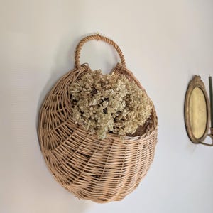 Vintage Willow Wall Basket Hanging Fall Door Decor Floral Arrangement