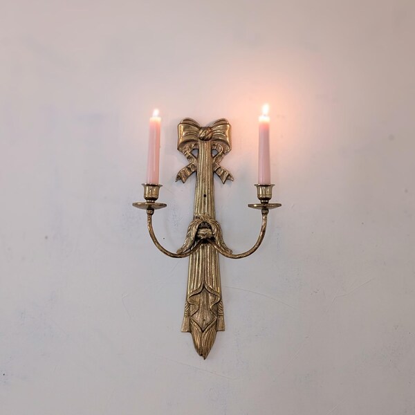 Brass Bow Wall Sconce Candle Etsy