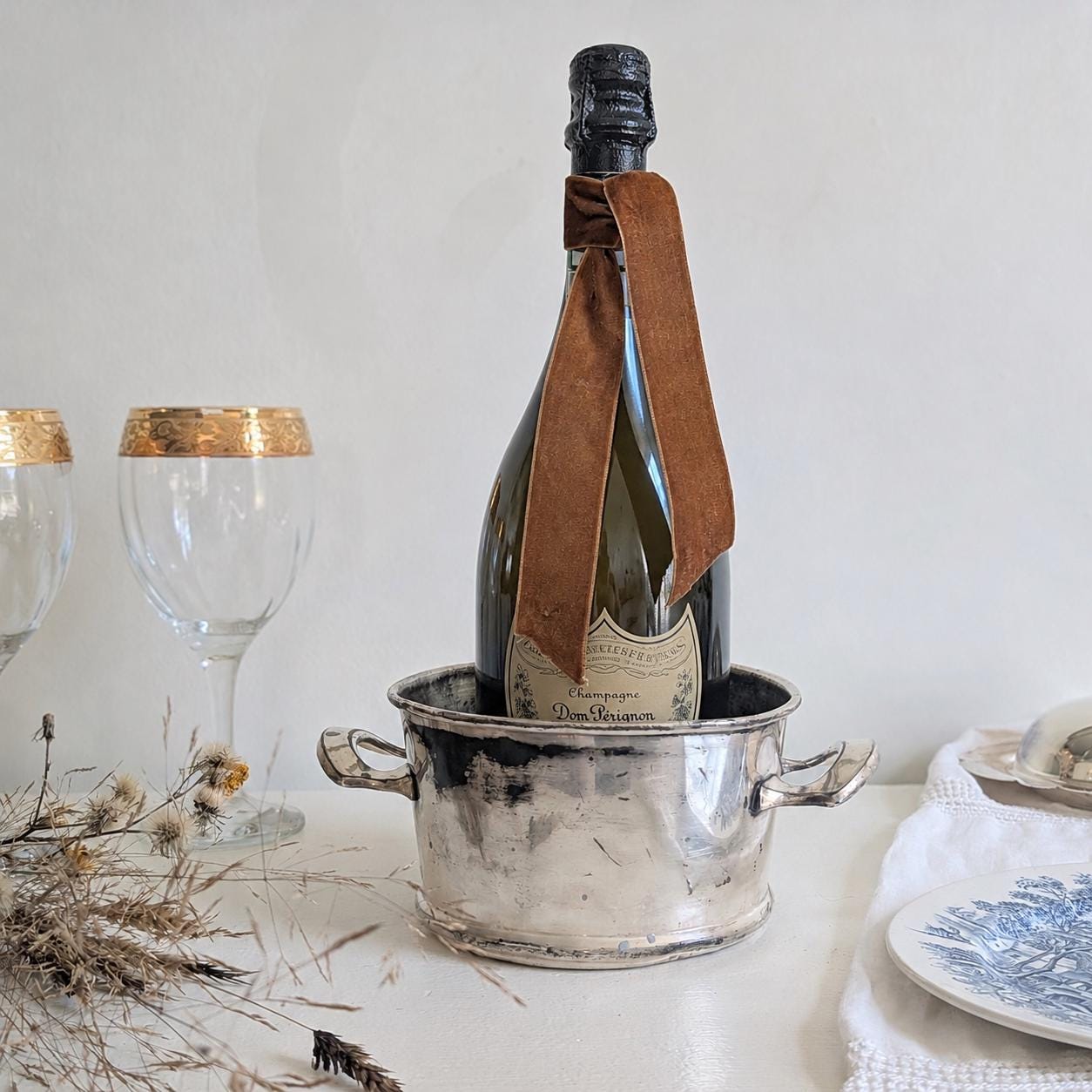 Antique Silver Wine Bottle Holder - Etsy