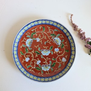 Antique Handmade Porcelain Plate Japanese Chinese Floral Hand-painted Decorative Display Plate