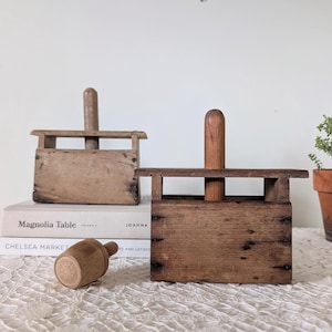 Antique Primitive Wooden Butter Press Molds Primitive Butter Stamps Rustic Farmhouse Kitchen Decor