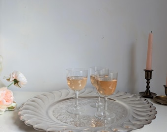 Vintage Silver Plated Round Tray Scalloped Edging Classic Serving