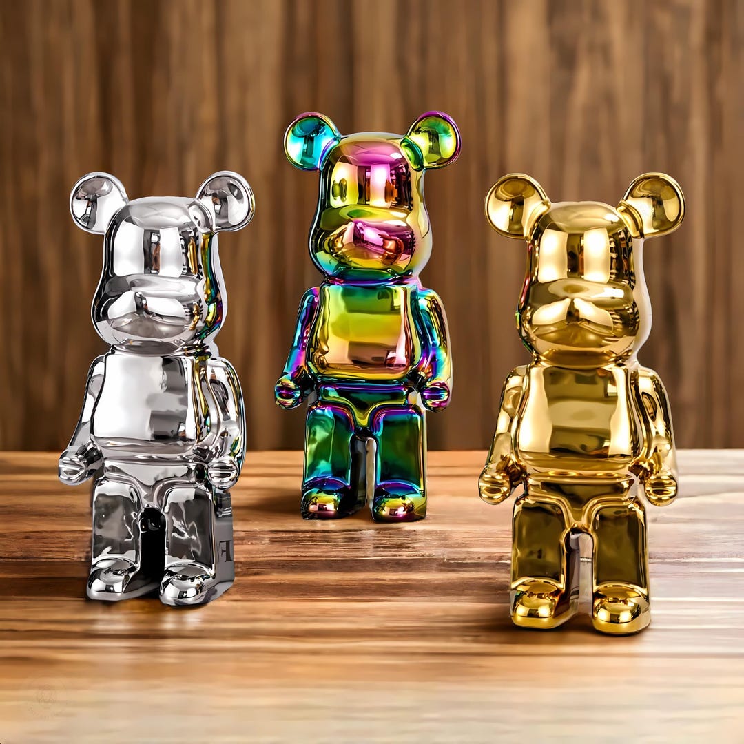 Bearbrick Replica Figurine Toy Modern Bear Brick Statue for