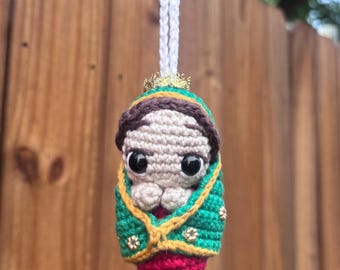 Crochet Virgen Maria/Virgin Mary Car Hanger Handmade for rearview mirror