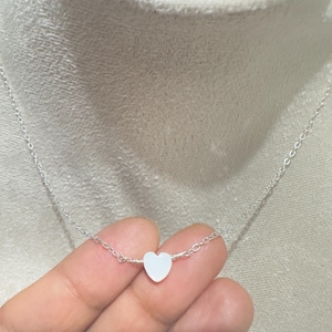 Perlmutt Herz Choker: Zierliche minimalistische Halskette