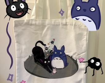 Bolsa de tela de Studio Ghibli hecha por fans: Totoro, Kiki y Sprites de hollín