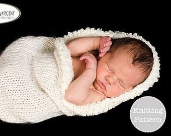 Knitting Pattern - Snowflake Cocoon Photography Prop