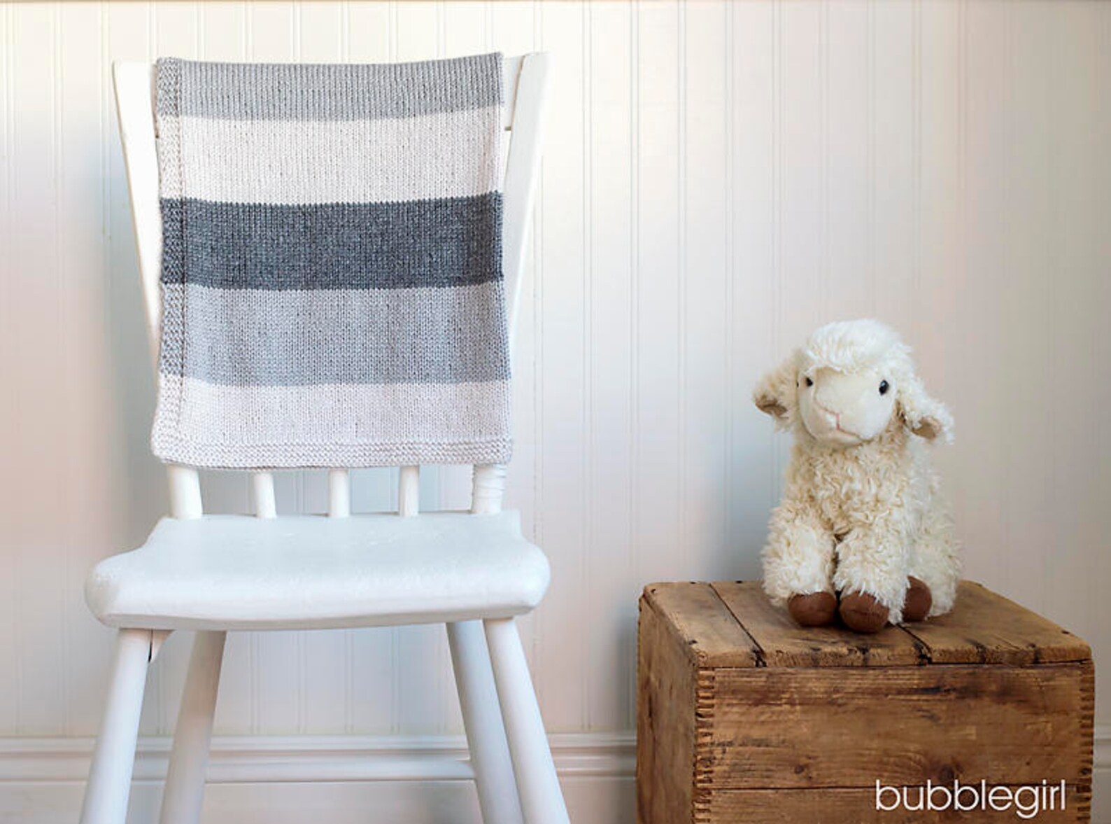 Knitting Pattern - Simple Striped Baby Blanket - Etsy