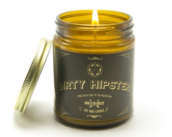 Dirty Hipster --- Soy Candle --- Patchouli, Cedarwood, Tobacco, Bergamot