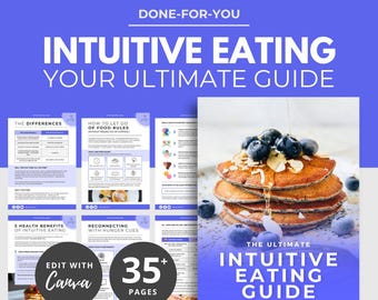 Intuitive Eating Guide, Mindful Eating Guide, Canva eBook Template, Health Coach Resource, Healthy Eating Guide, Nutrition Ebook DFY PLR