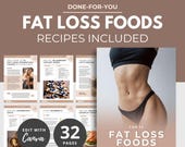 12 Foods for Fat Loss, Fitness ebook, Lead Magnet Template for Health and Fitness Coaches, Nutrition Coaching Resources, Canva Ebook Content