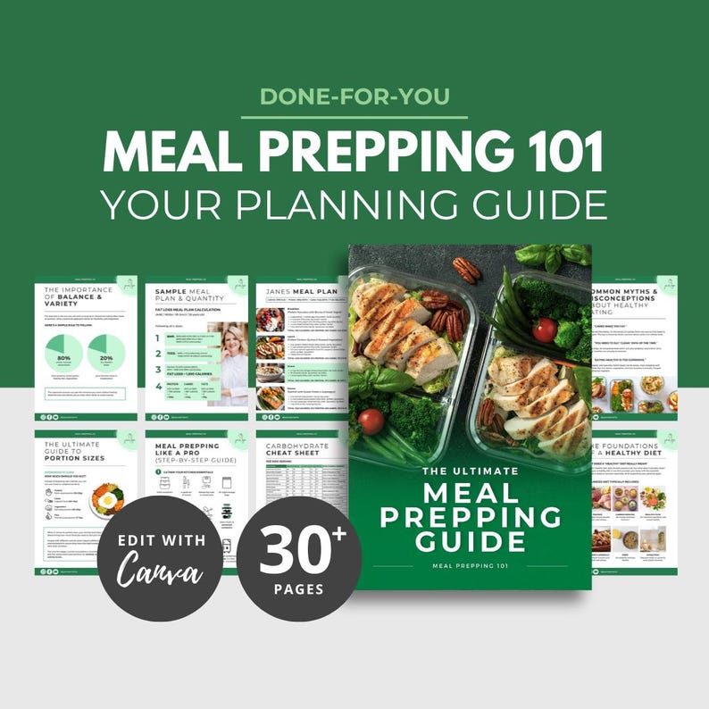 Meal Prepping Guide, DFY meal prep, nutrition ebook template, DFY Guide, Canva Template, Fitness dfy, Fitness PLR, fitness coach template, image 7